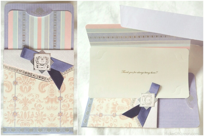 Korean greeting card in fancy envelope by Morning Glory